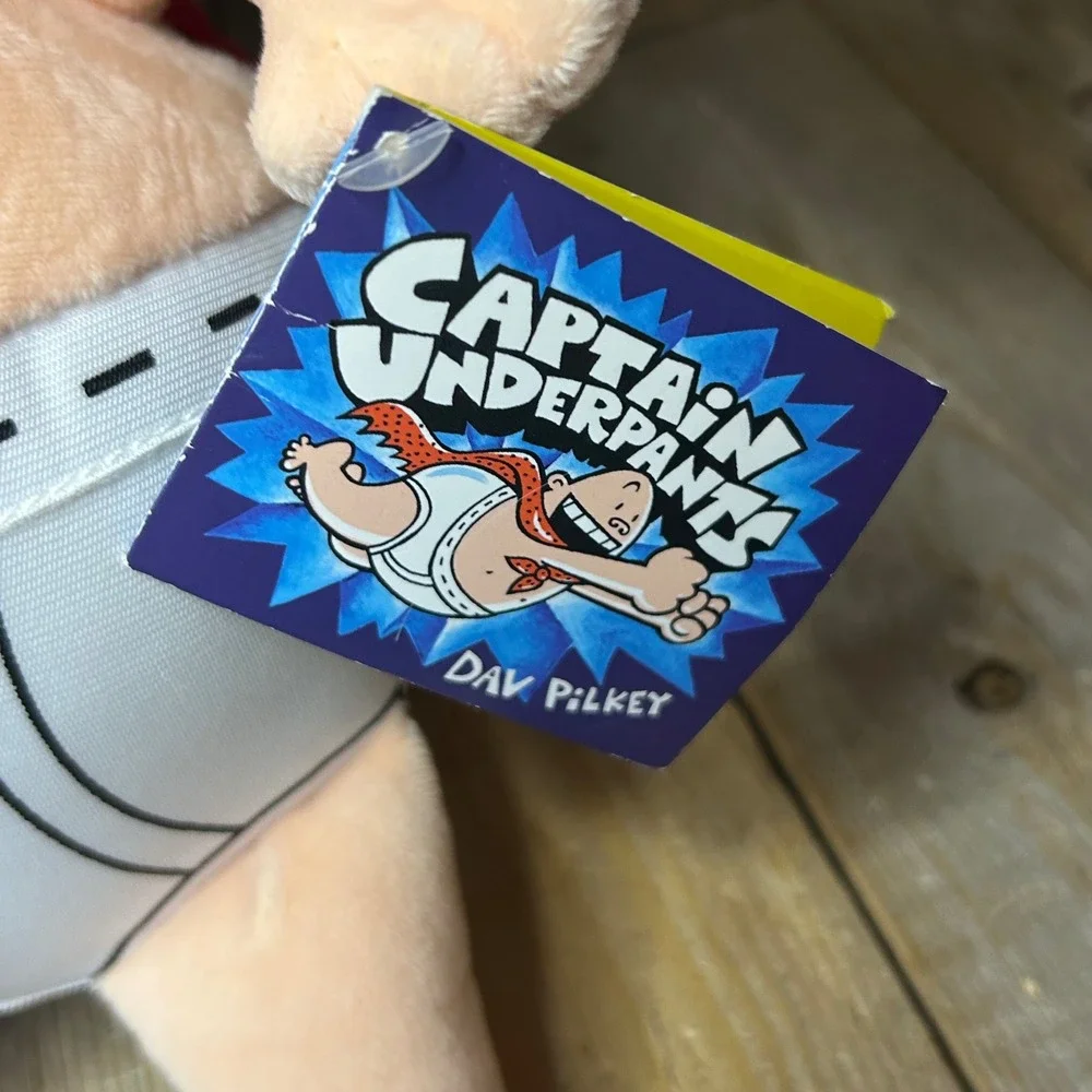 MerryMakers Captain Underpants Plush Doll Dav Pilkey Scholastic Red Cape NWT